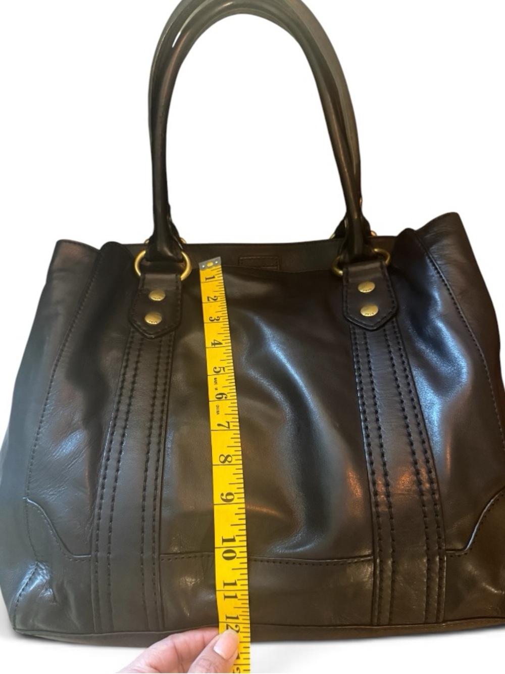 FRYE Melissa Tote Black Leather Shoulder Bag | New Without Tags | MSRP $428 - Picture 6 of 12